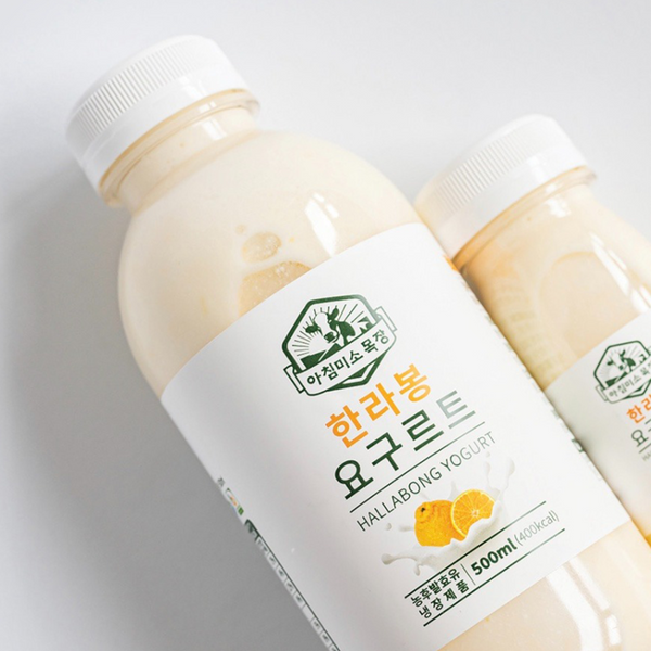 Deliver 3 May. Morning Smile Farm Yogurt Hallabong Flavor 제주 한라봉요거트 500ml
