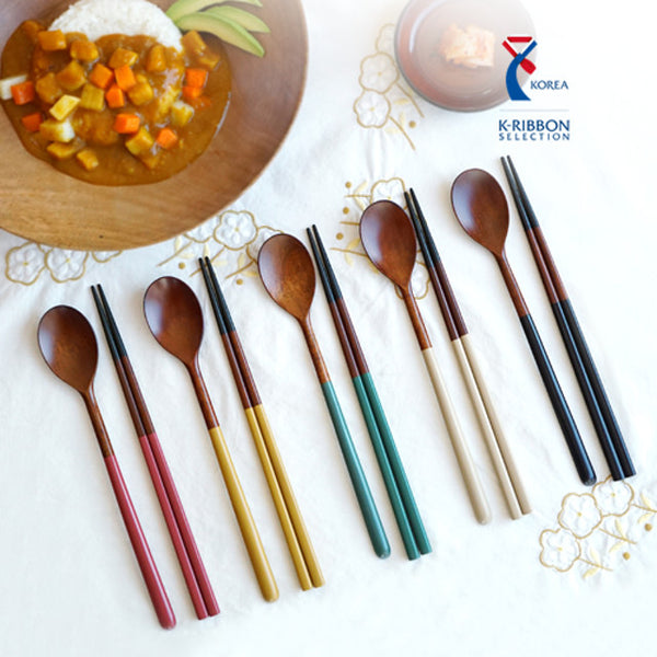 Deliver 10 May. (Pre-order) Pure lacquered wooden cutlery set for 1 person - 순수 SOON SU