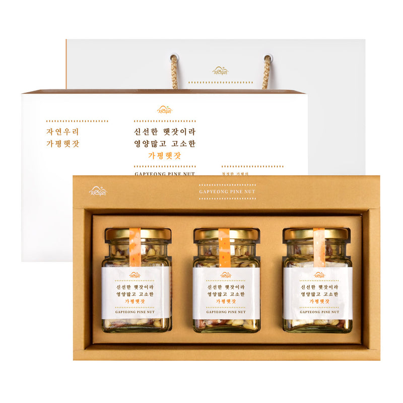 Deliver 3 May.(Pre-Order) Gapyeong Pine Nut Gift Set 가평황잣 2 Bottles