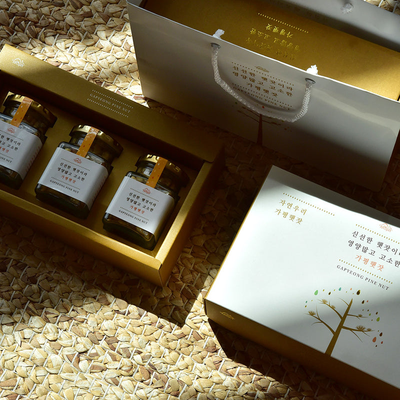 Deliver 17 May. (Pre-Order) Gapyeong Pine Nut Gift Set 가평황잣 2 Bottles