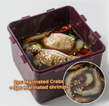 Deliver 31 Oct. Korean Soy Sauce Marinated Crabs 2pcs +3pcs Shrimps 일미 간장게장 암꽃게 大 2마리 - 1.2kg