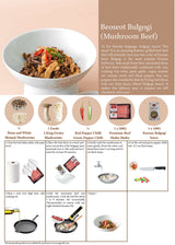 Make Your Own K-Feast. Original Bulgogi & Spicy Mushroom Soup Kit 잔치 - 3 dishes (with BEEF)