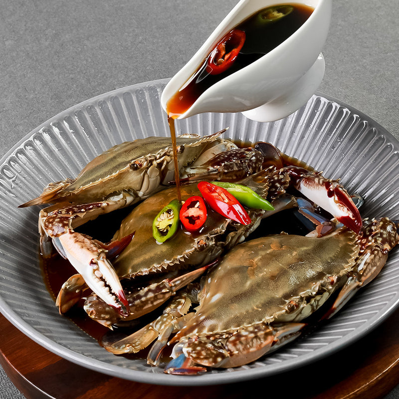 Deliver 17 May. (Pre-Order) Korean Soy Sauce Marinated Crabs 2pcs SPECIAL +3 PRAWNS 일미 간장게장 암꽃게 大 2마리 (Ganjang Gejang 2pcs ) ILMI Restaurant 32차 리오더 - 1.2kg