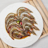 Soy sauce marinated shrimps