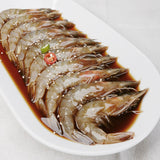 Soy sauce marinated shrimps