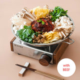 Make Your Own K-Feast. Original Bulgogi & Spicy Mushroom Soup Kit 잔치 - 3 dishes (with BEEF)