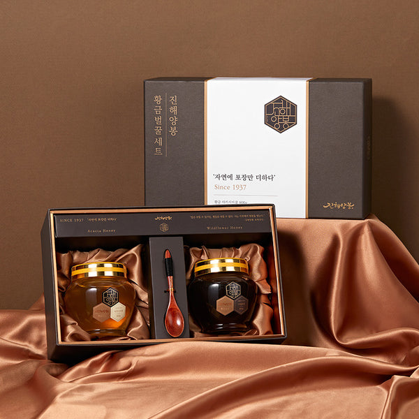 Premium Korean Beekeeping Golden Honey Set 황금벌꿀세트 1.2kg