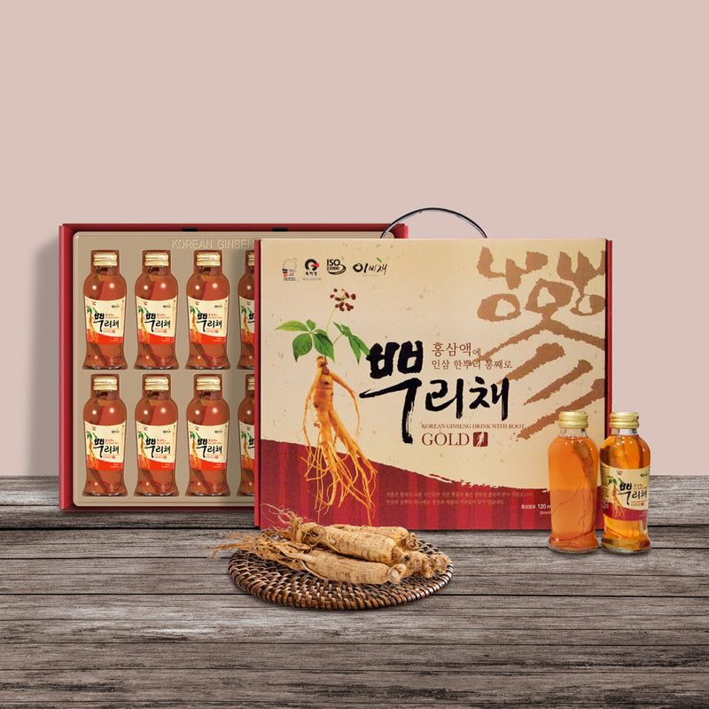 Deliver 27 Sep. (Pre-Order) Premium Korean Red Ginseng Drink Gift Set 뿌리채 120ml x 12 Bottles