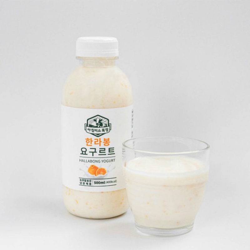 Deliver 8 Mar. [BUY 6 GET 1 FREE] Morning Smile Farm Yogurt Hallabong Flavor 제주 한라봉요거트 500ml