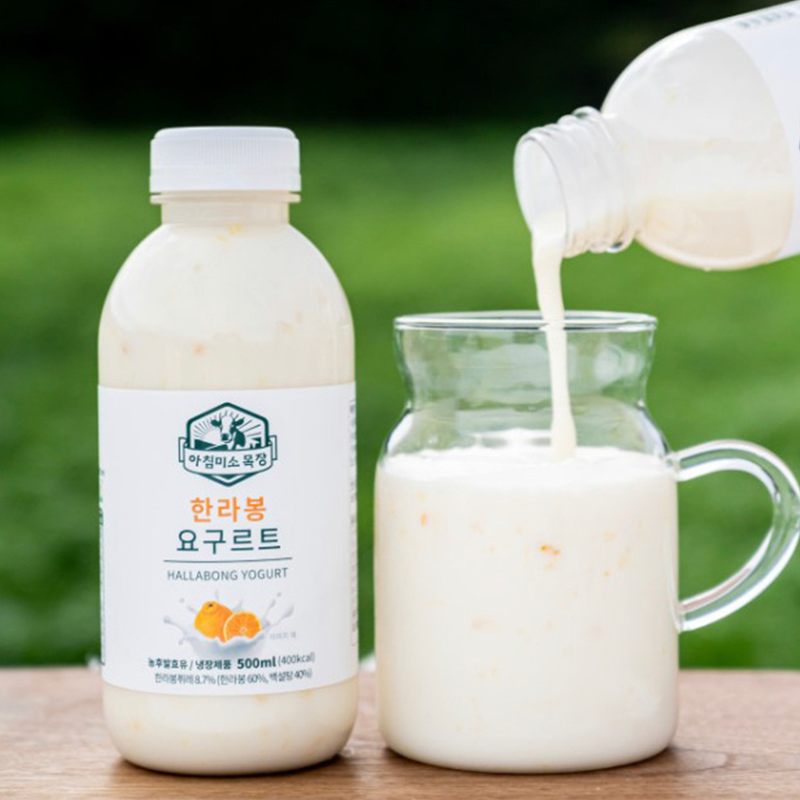 Deliver 27 Sep. (Pre-Order) Morning Smile Farm Yogurt Hallabong Flavor 제주 한라봉요거트 500ml