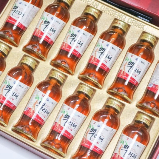 Premium Korean Ginseng Drink Gift Set 뿌리채 120ml x 12 Bottles