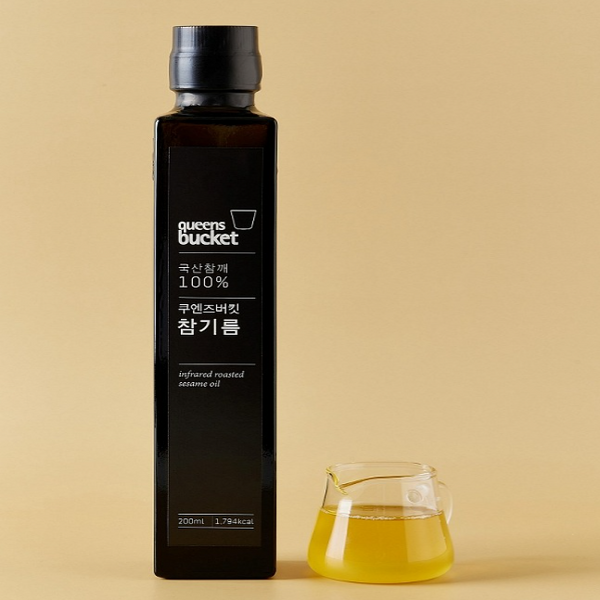 Deliver 29 Aug. Queensbucket Sesame Oil 저온압착 참기름 (Infared Roasted) 200ml