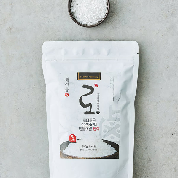Premium 'Lo' Korean Coarse Grain Sea Salt 굵은 입자 프리미엄 천일염 '로' 500g