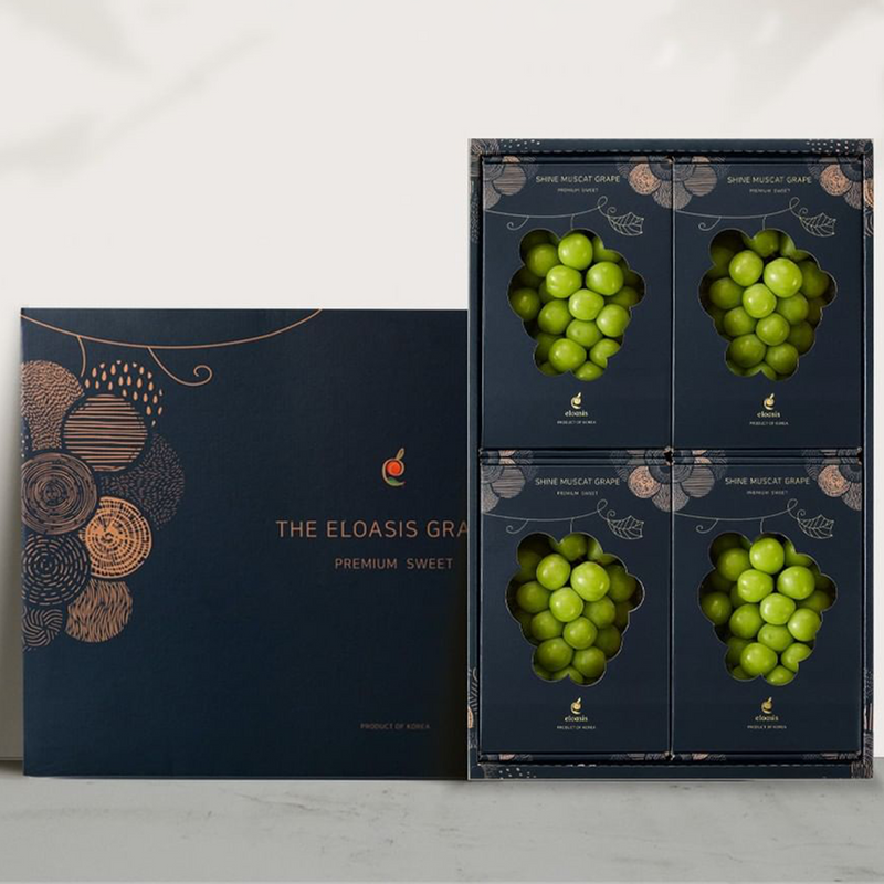 Deliver 26 Sep. Premium Korean Shine Muscat Gift Set 샤인머스켓 - 4pc 2.8kg