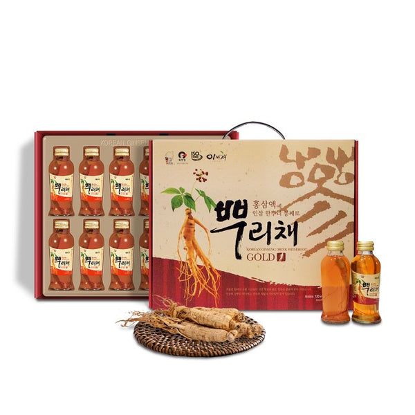 Premium Korean Red Ginseng Drink Gift Set 뿌리채 120ml x 12 Bottles