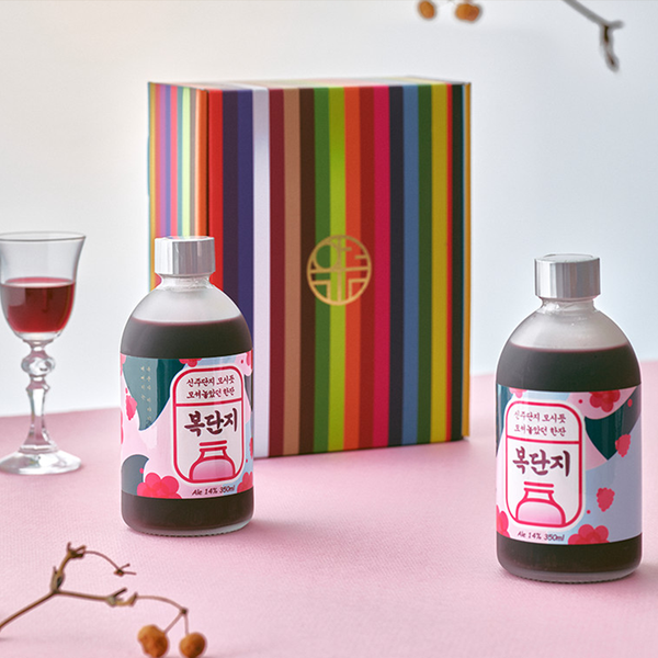 Korean Wine Bok Dan Ji Gift Set 복단지 350ml x 2 Bottles