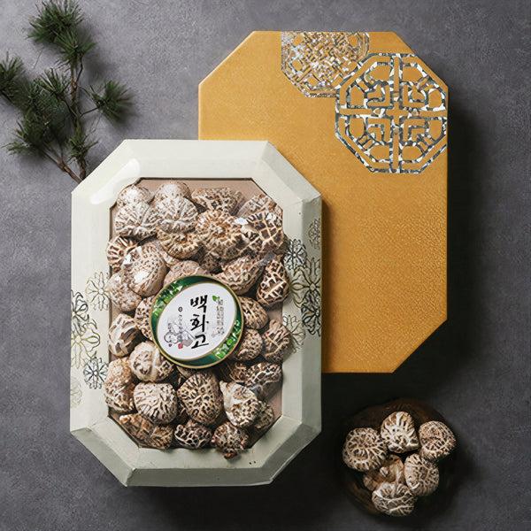 Deliver 26 Sep. Jeongnamjin NH Baek-Hwa-Go Premium White Shiitake Mushrooms 백화고 버섯 300g