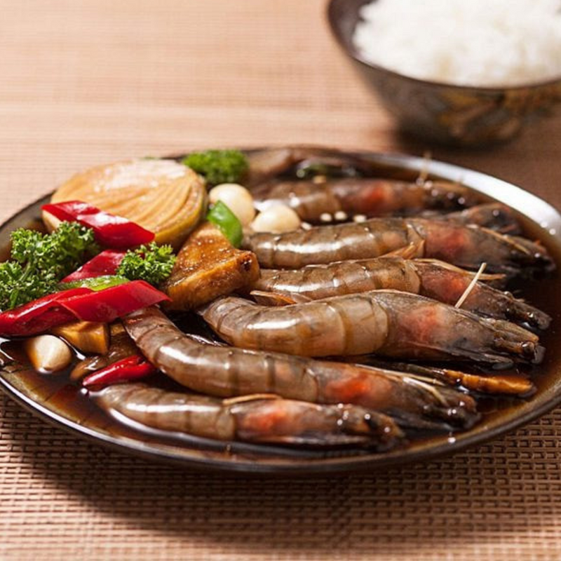 Shrimp marinade top soy sauce