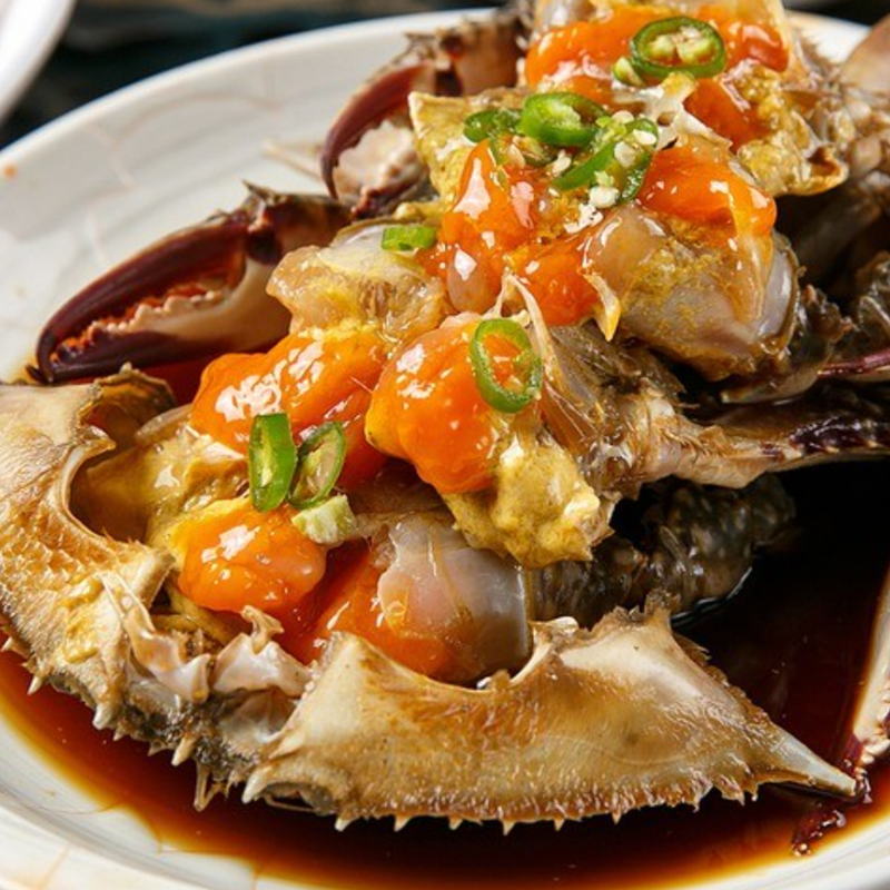 Deliver 27 Sep. (Pre-Order) Korean Soy Sauce Marinated Crabs 2pcs SPECIAL +3 PRAWNS 일미 간장게장 암꽃게 大 2마리 (Ganjang Gejang 2pcs ) ILMI Restaurant 32차 리오더 - 1.2kg