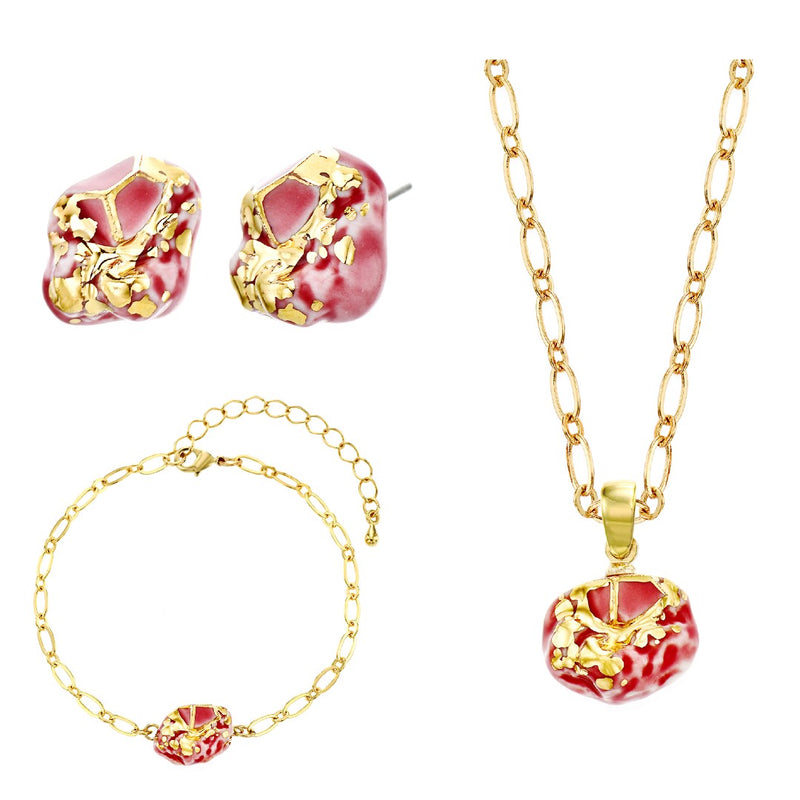 Deliver 6 Oct. (Pre-order) Gemstone Ceramic Jewellery Set