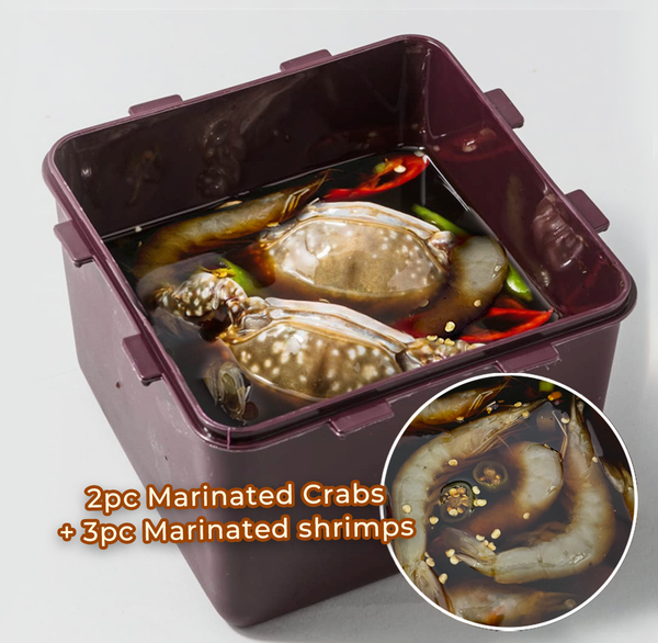 Deliver 4 Apr. Korean Soy Sauce Marinated Crabs 2pcs +3pcs Shrimps 일미 간장게장 암꽃게 大 2마리 - 1.2kg