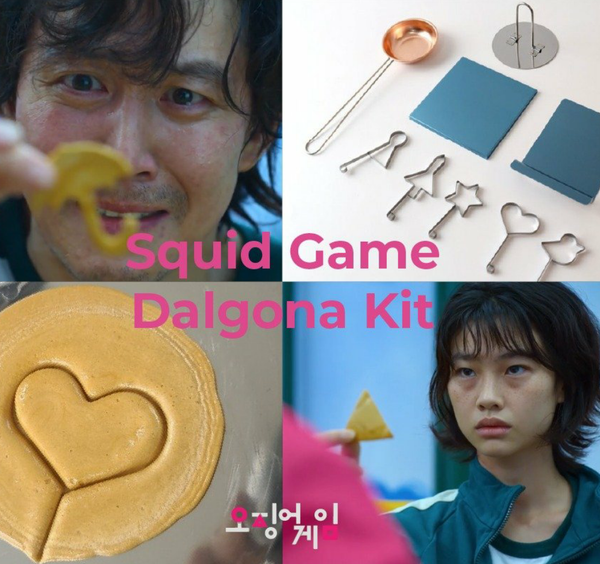 Squid Game kit, Dalgona 오징어게임 (달고나 키트) - Korean Sugar Candy Making Tools Set