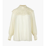 Deliver 6 Oct. (Pre-order) High Neck Ruffled Silk Blouse