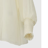 Deliver 6 Oct. (Pre-order) High Neck Ruffled Silk Blouse