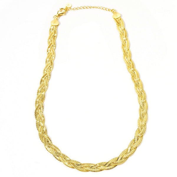 Deliver 6 Oct. (Pre-order) TRECCE 3 DIA GOLD N Necklace & Bracelet