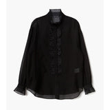 Deliver 6 Oct. (Pre-order) Organza Pleated Cotton-Silk Blouse