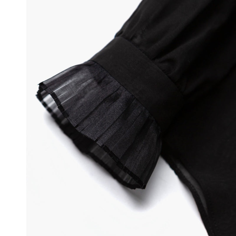 Deliver 6 Oct. (Pre-order) Organza Pleated Cotton-Silk Blouse